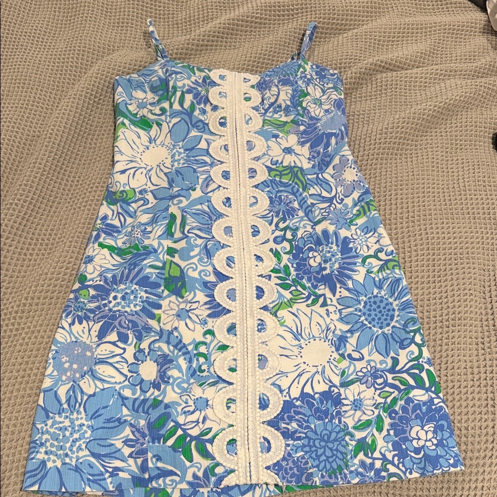 Lilly Pulitzer Blue and Green Floral Dress
